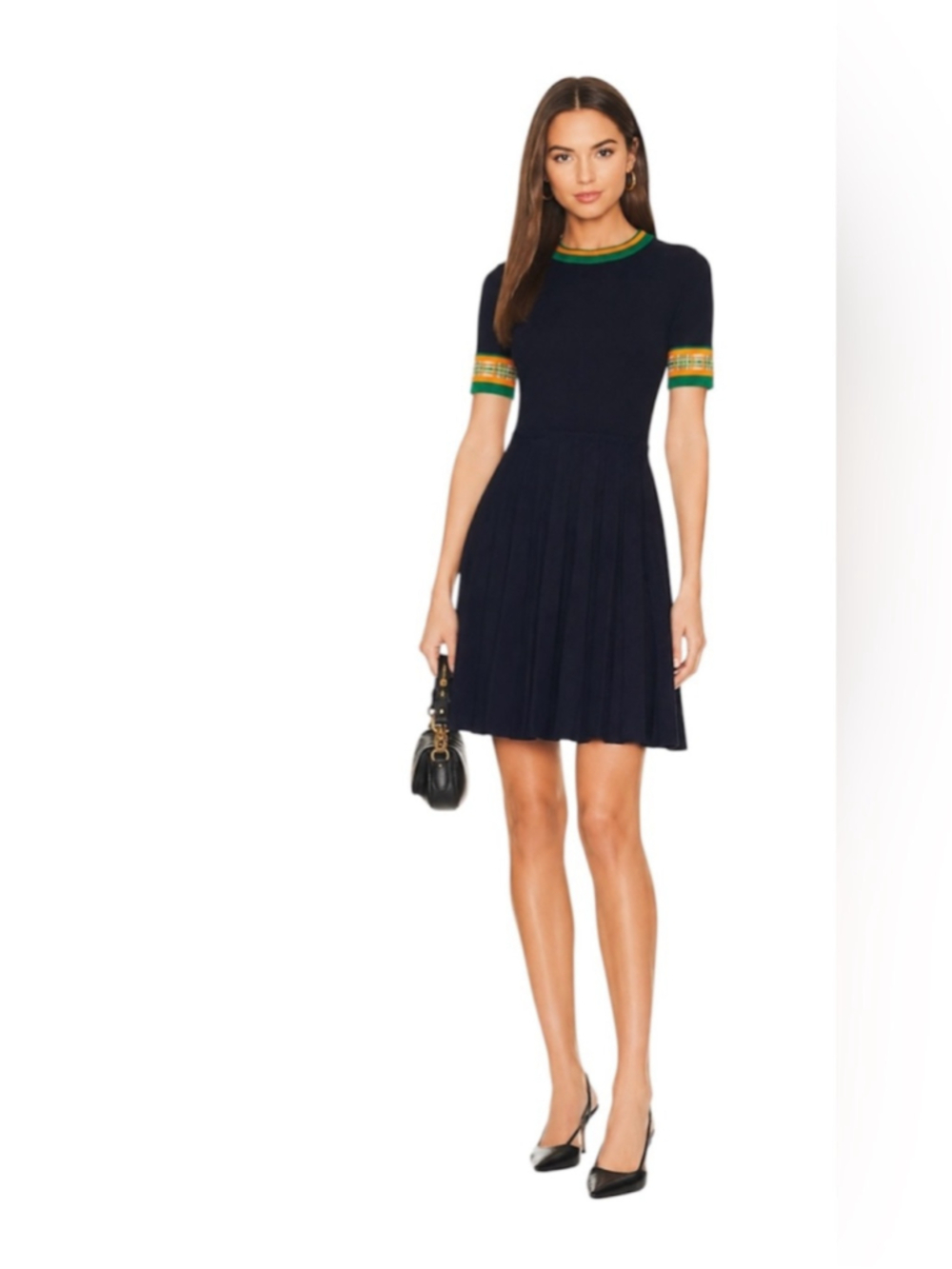 NWT Marc by Marc Jacobs Knit Pleated Dress XS navy blue
